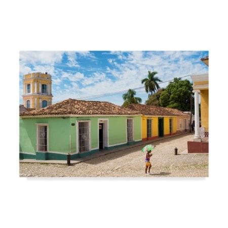 Philippe Hugonnard 'Colorful Street Scene In Trinidad' Canvas Art,30x47